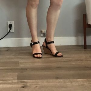Nine West Black Patent Wedge Heel